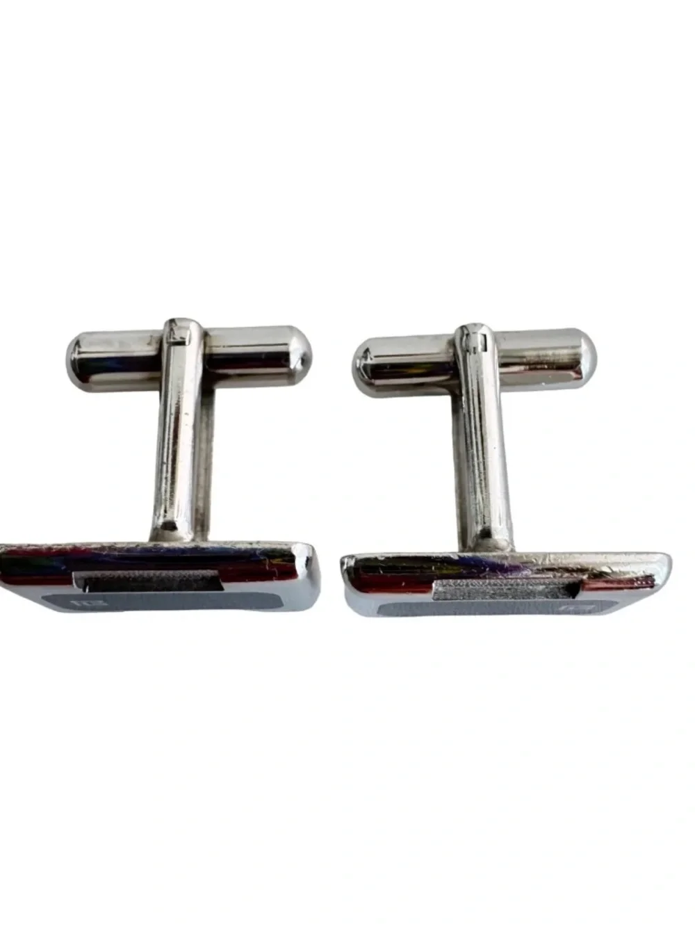 Vintage Pierre Balmain Cufflinks PB Logo Two Tone French Designer Mens Jewelry
